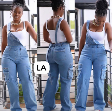 Blue denim jumpsuit for women