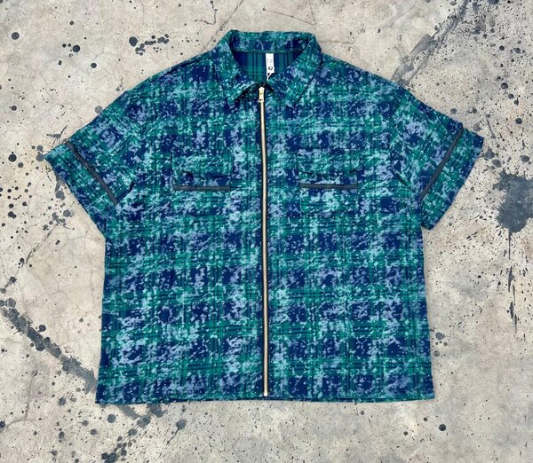 Chemise à carreaux zippée