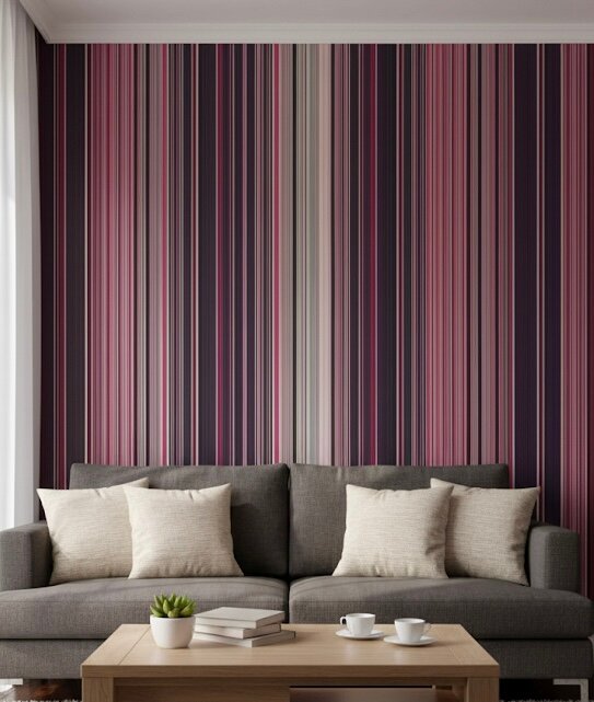 Papier Peint Rayé Multicolore