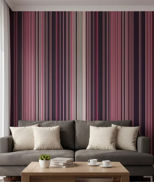 Papier Peint Rayé Multicolore