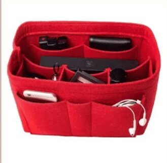 Customize Ever Toner Felt Cloth Insert Bag Organizer Makeup Handbag Organizer Multi-functional Purse Organizer Felt Bag