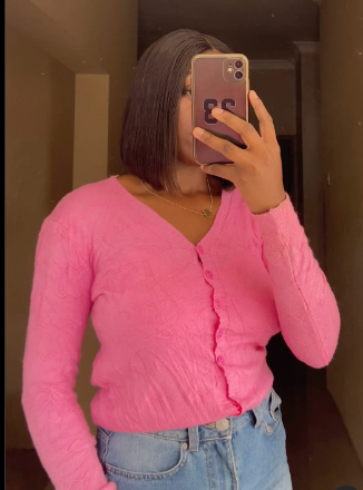  Short knitted cardigan with buttons  size:M