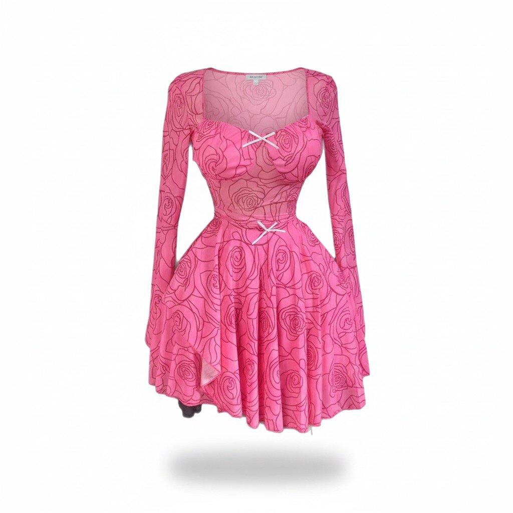 Ensemble rose à motif floral