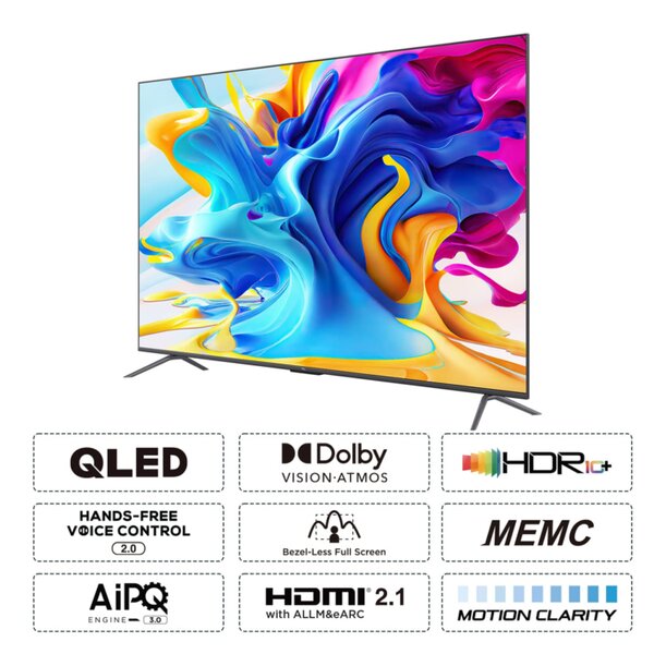 TCL 55 QLED 4K HDR Metallic Bezel-less Google TV w/ Hands-f