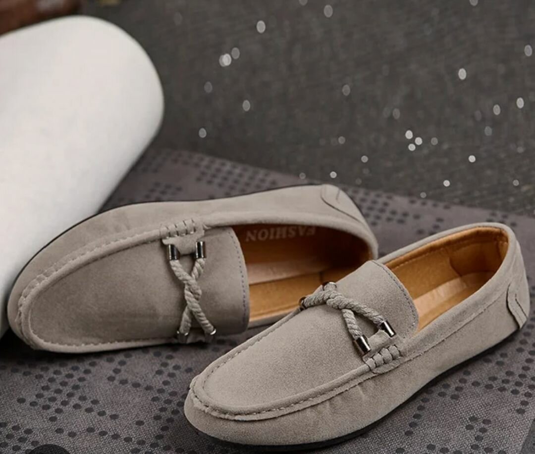 Mocassins gris pour homme