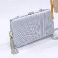 Women's clutch bag in   silver color