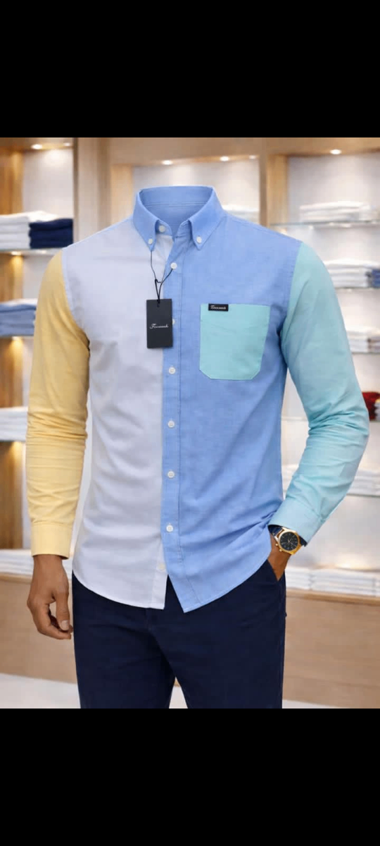 Chemise color block homme