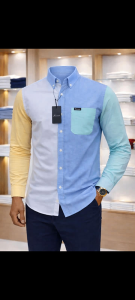 Chemise color block homme