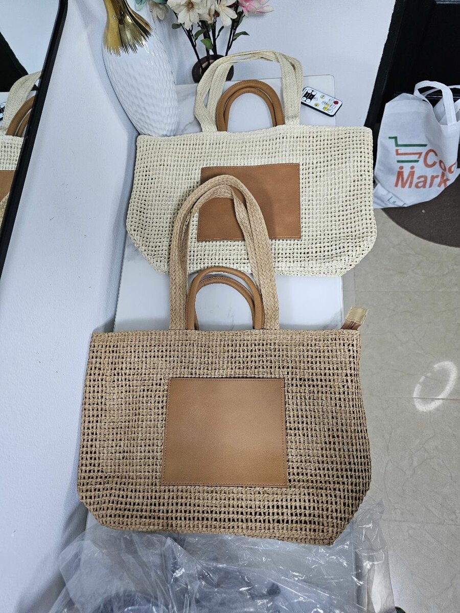 Sac cabas en paille papier