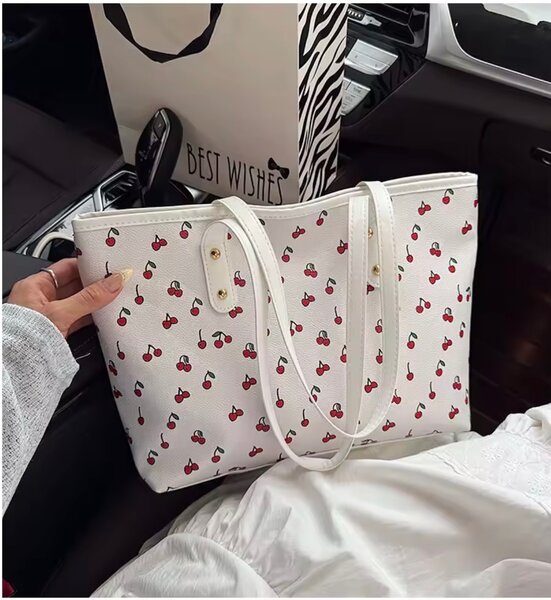 Sac fourre-tout cerises élégant