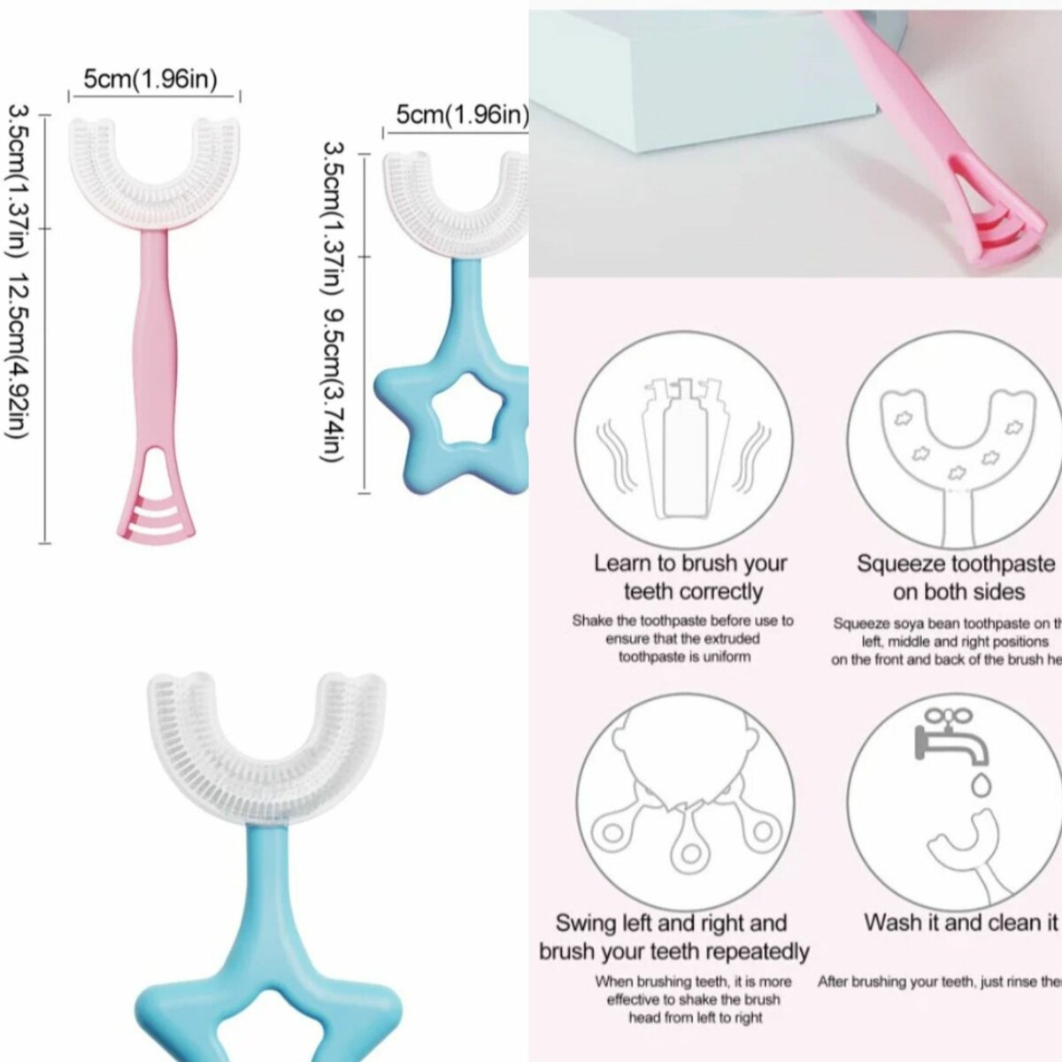 U shaped toddlers toothbrush