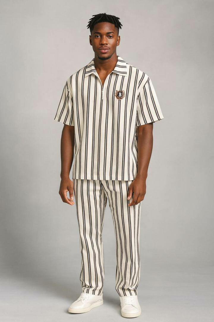 Ensemble à rayures homme