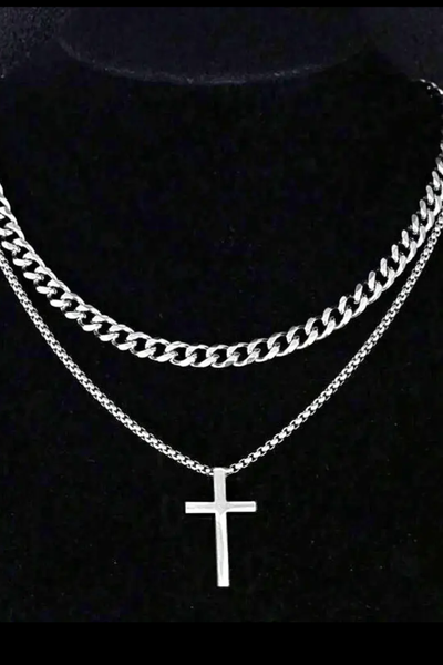 Collier Croix en Acier Inoxydable