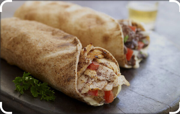 Délicieux chawarmas au poulet