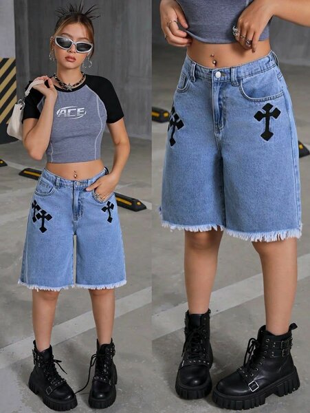 Short en jean décontracté