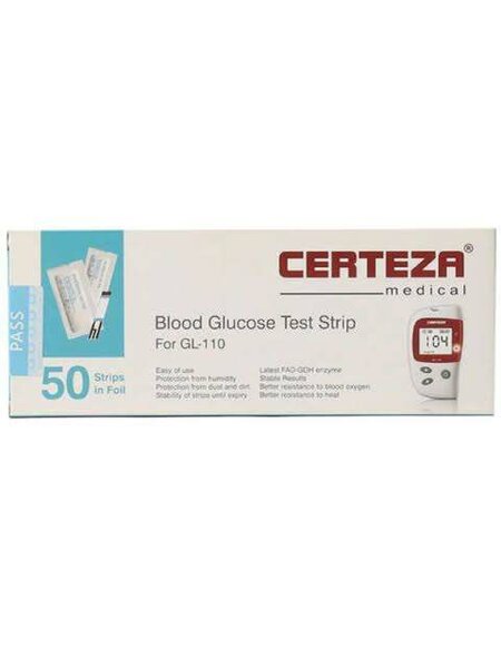 CERTEZA GL 110 GLUCOMETER 50 SUGAR TESTING STRIPS