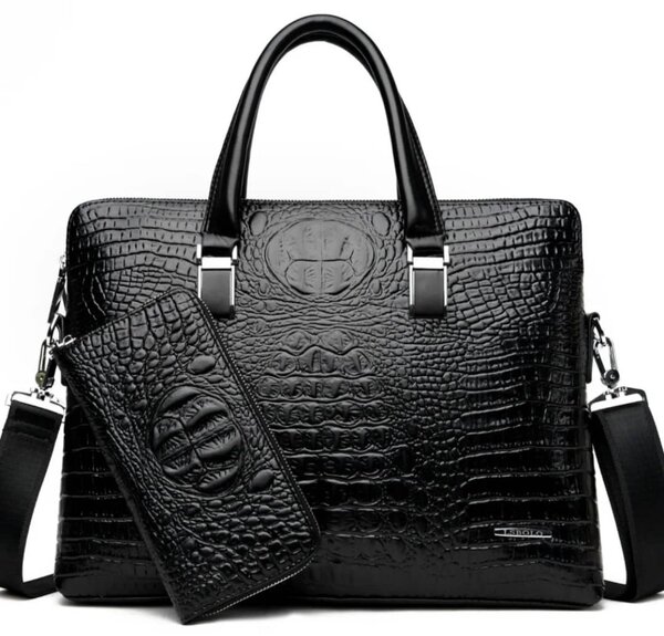 Crocodile Leather Briefcase Set