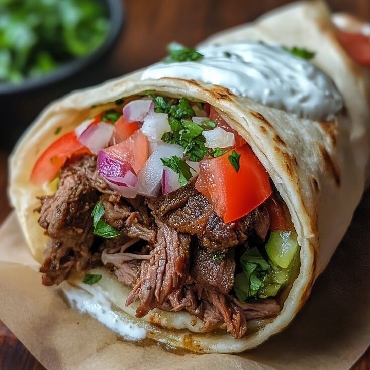 Savory Beef Shawarma Wrap