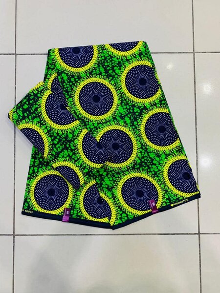 Tissu African print vert bleu