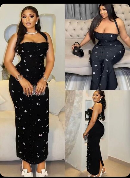 Robe soirée noire élégante