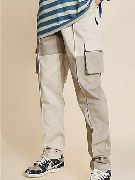 Pantalon cargo beige homme