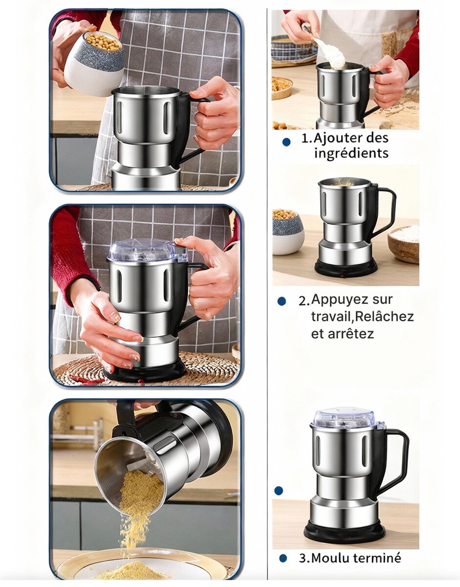 Moulin à Épices Électrique - Broyeur à Grains