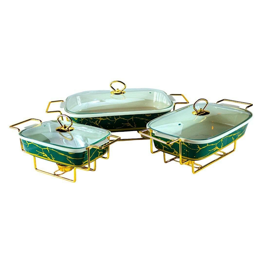 Ensemble soupière en vert