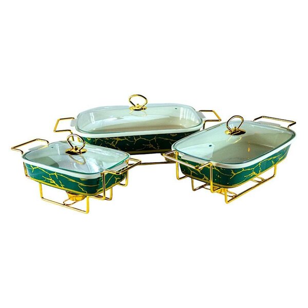 Ensemble soupière en vert