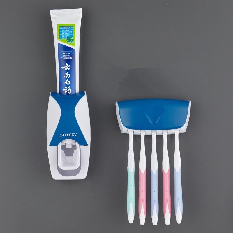 Toothpaste and brush dispenser