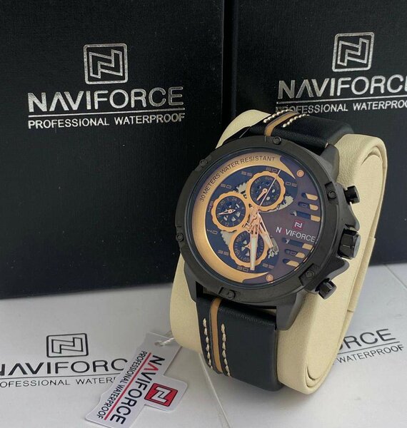 Naviforce leather watch