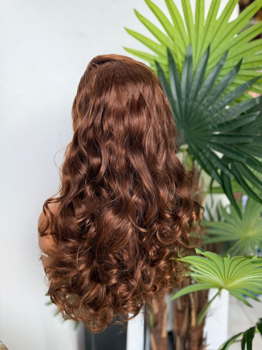 Perruque Longue Ondulée Brun