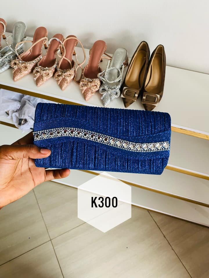 Beautiful blue evening clutch bag