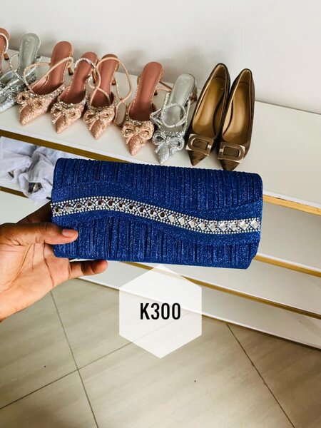 Beautiful blue evening clutch bag