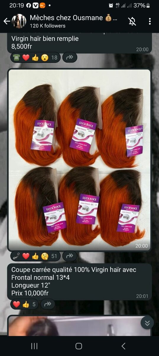 Perruque Carrée 100% Virgin