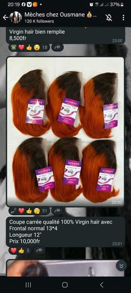 Perruque Carrée 100% Virgin