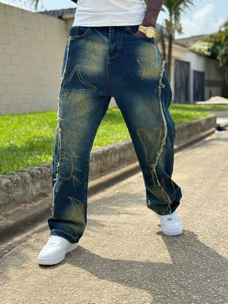 Jean homme graphique décontracté