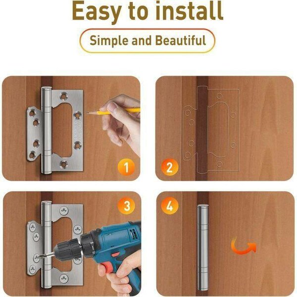 Charnières acier inoxy 2en1