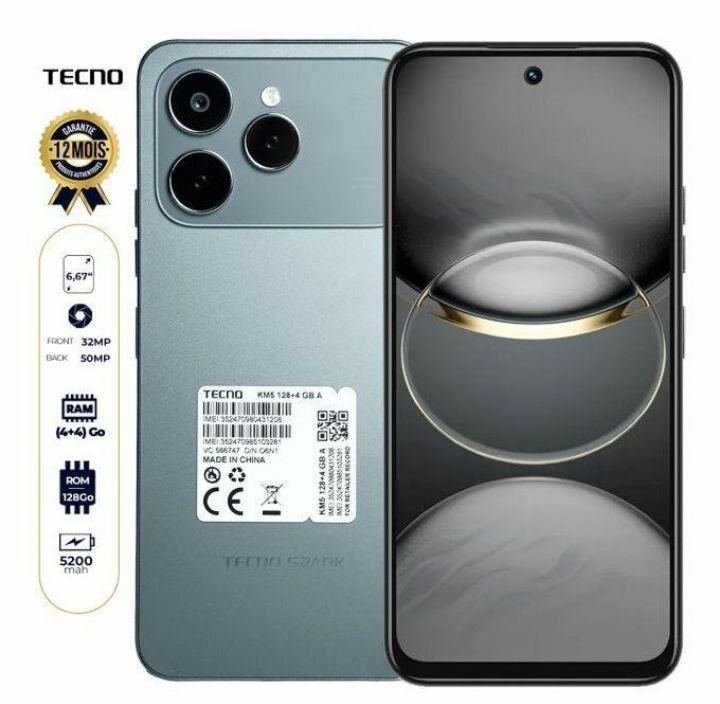 Tecno Spark Smartphone 128Go