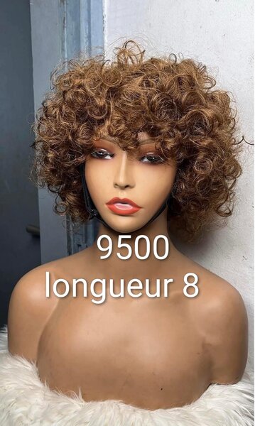 Perruque bouclée naturelle