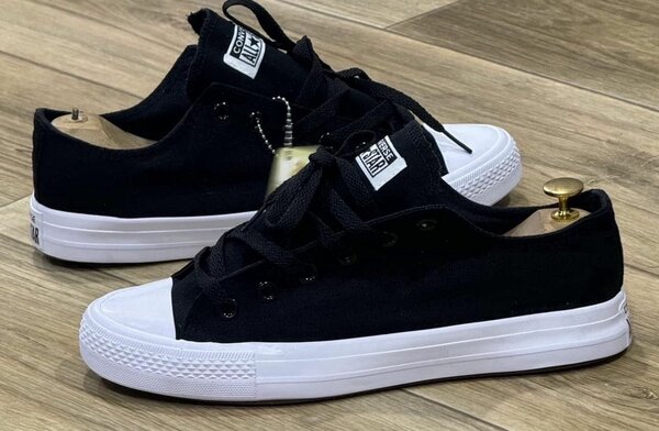 Baskets noires en toile unisexe