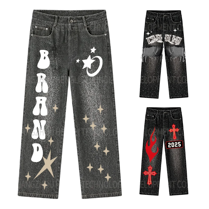 Jeans originaux imprimés unisexes