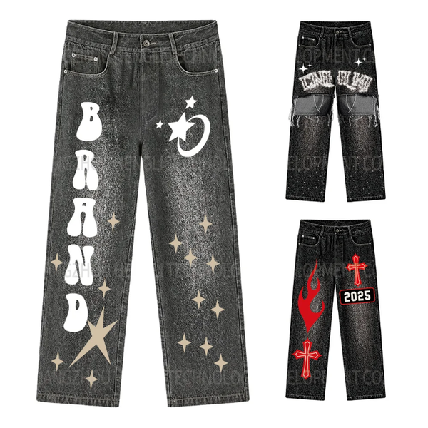 Jeans originaux imprimés unisexes