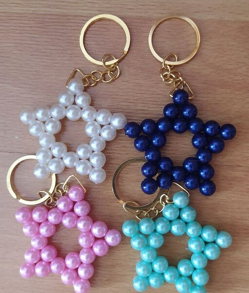 Porte-clés étoile perles