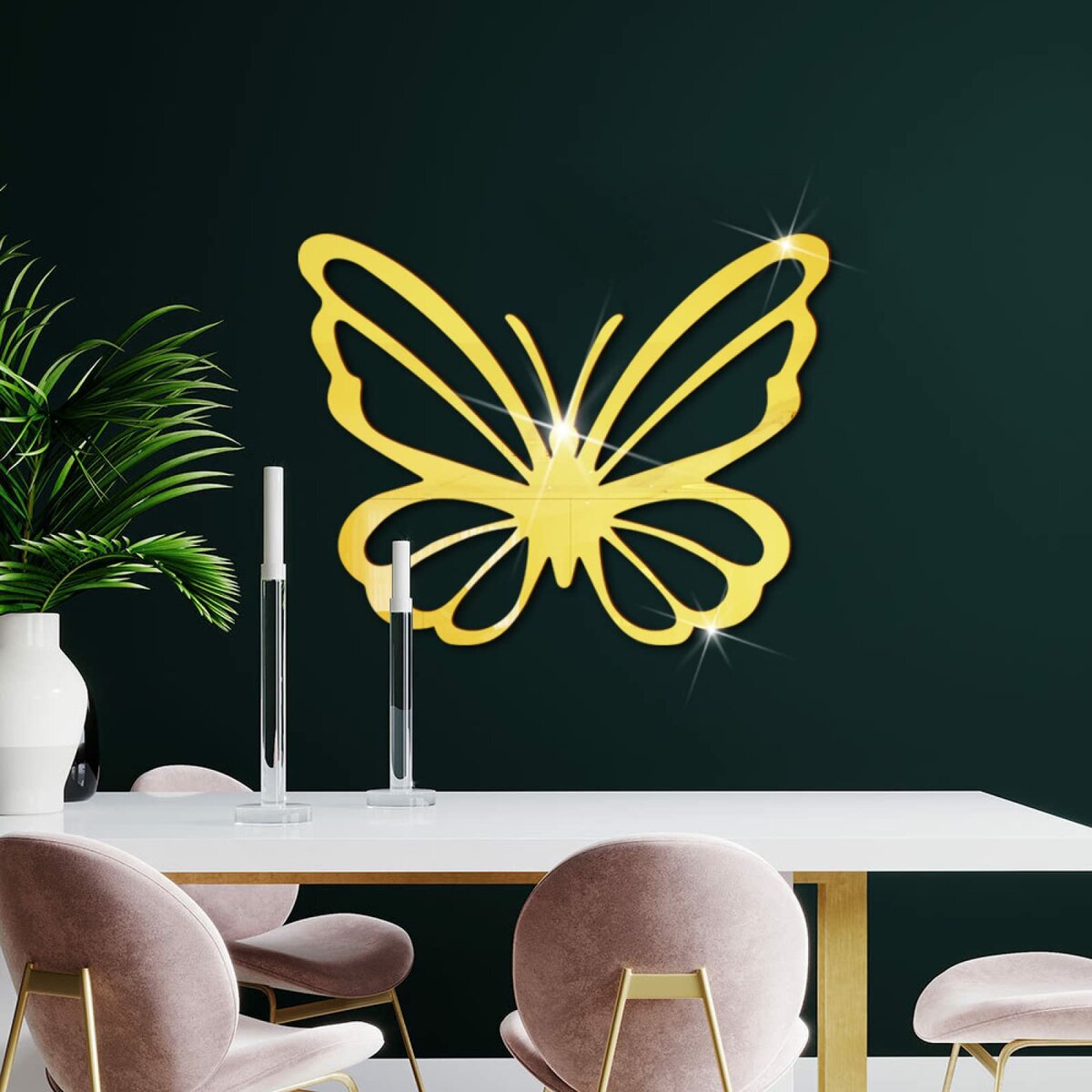 Papillon décoratif en métal doré