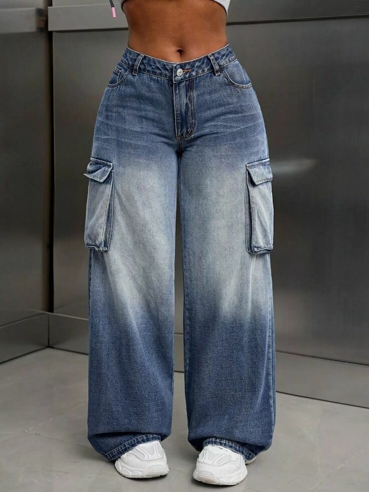 Pantalons larges en denim