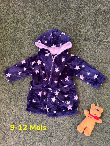 Peignoir bébé doux 6-12M