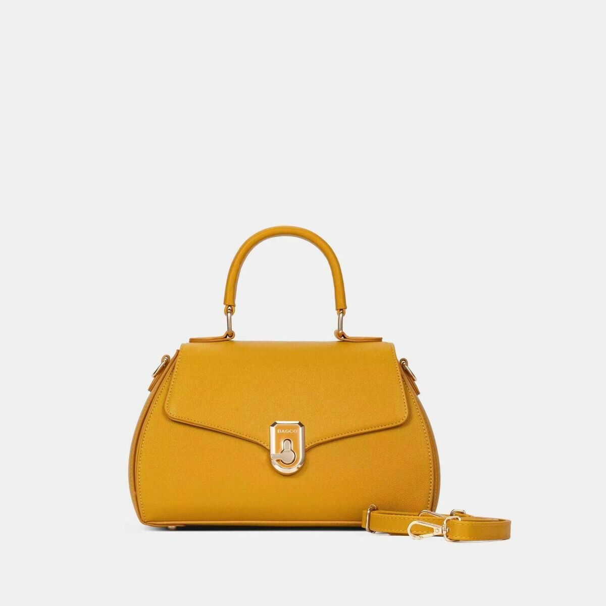 Sac à main en cuir jaune