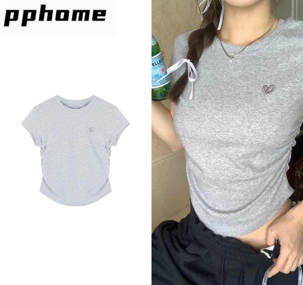 T-shirt gris pour femme ppHome