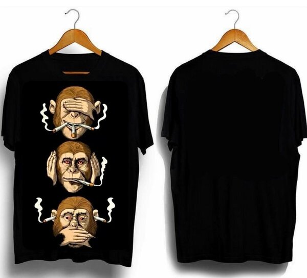 T-shirt humour singes fumant