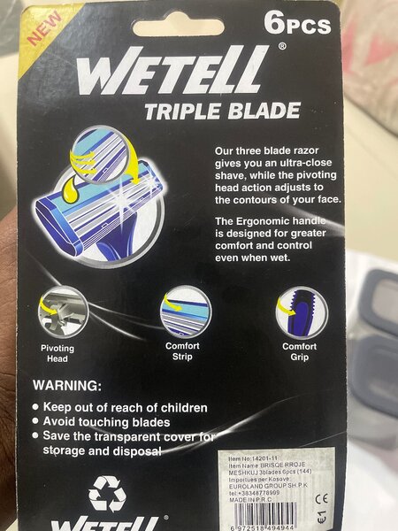 Rasoirs Triple Lame Homme - 6pcs